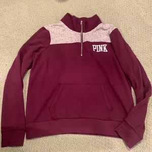 PINK Long sleeve quarter zip